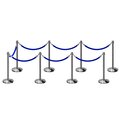 Montour Line Stanchion Post and Rope Kit Pol.Steel, 8 Crown Top 7 Blue Rope C-Kit-8-PS-CN-7-PVR-BL-PS